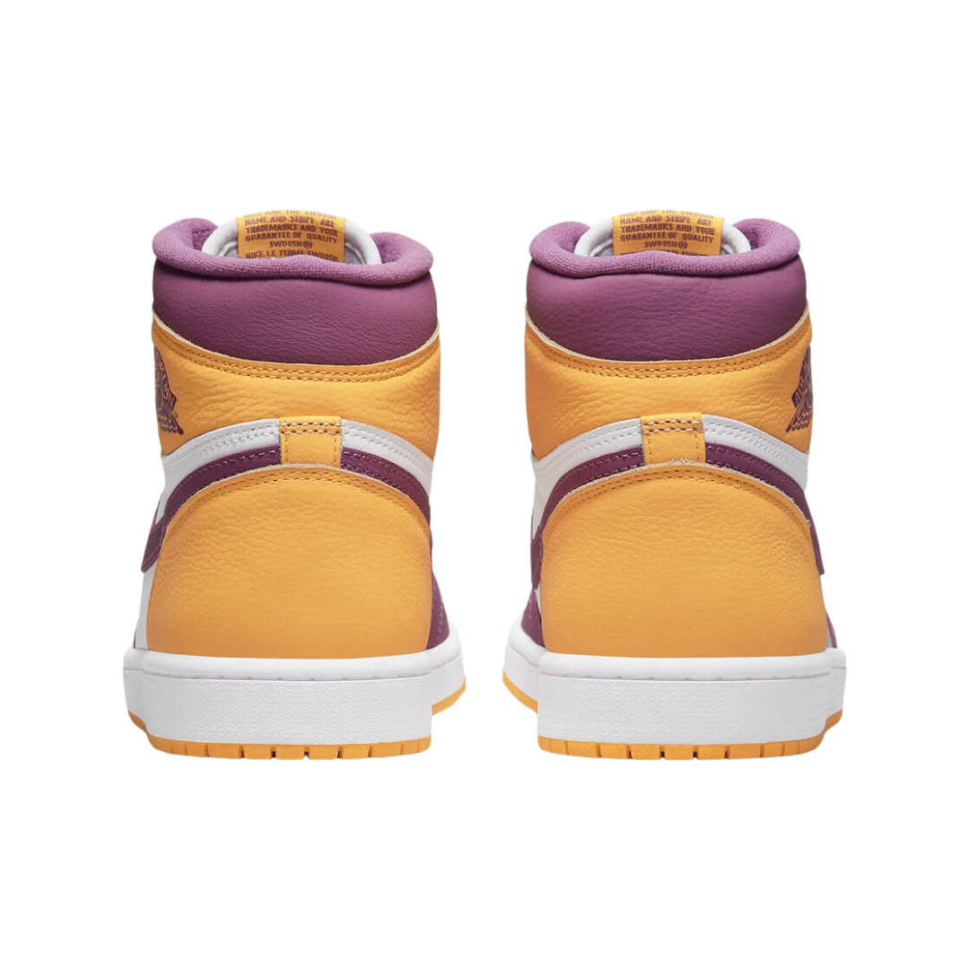 Air Jordan 1 High Brotherhood University Gold Light Bordeaux White