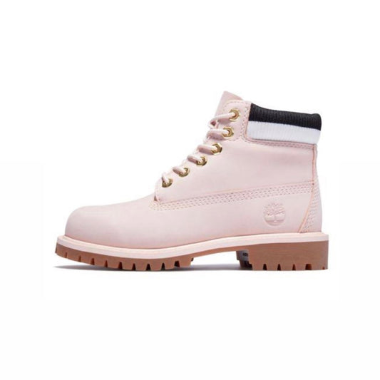 Junior 6 Inch Heritage Work Boots Light Pink Black White Nubuck Black By Timberland