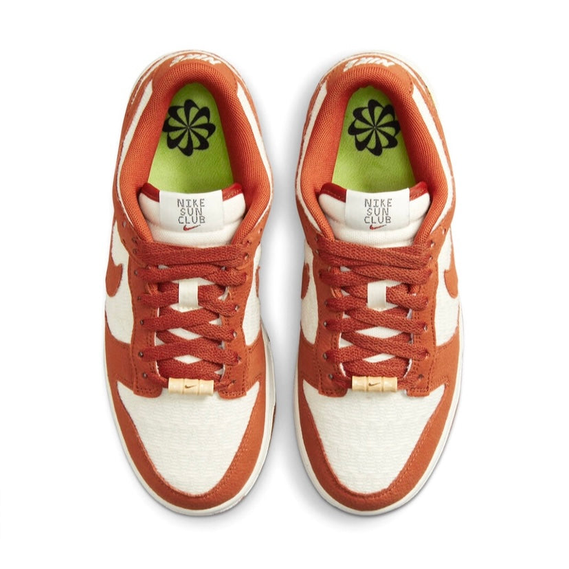 Women's Dunk Low Sun Club Burnt Sunrise Orange Sail Black Vivid Green Barn Sunrise