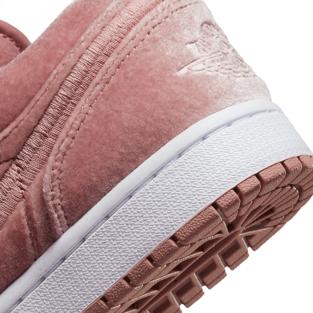 Women's Air Jordan 1 Low Pink Velvet Rust Pink White