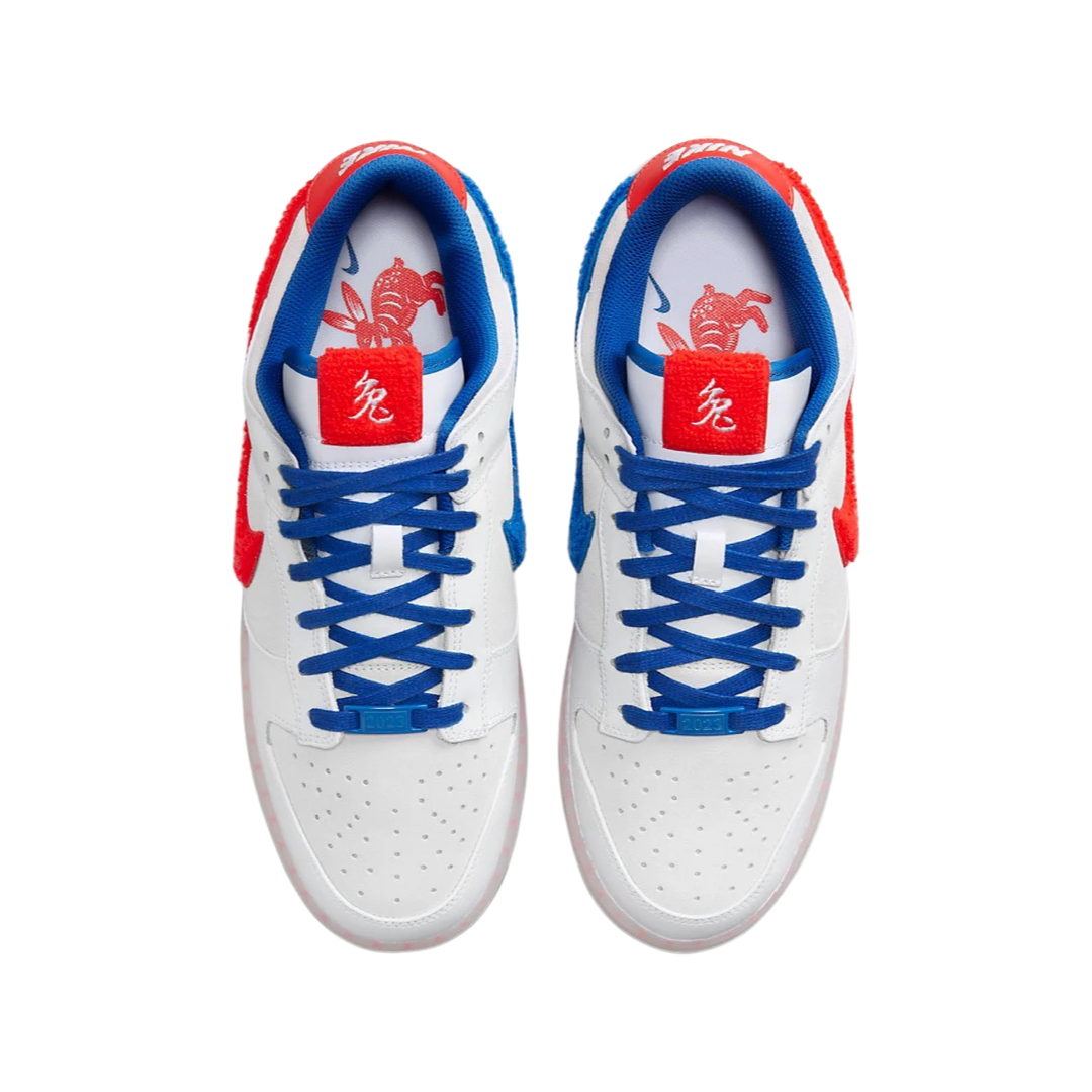 Nike Dunk Low Retro PRM Year of the Rabbit White Crimson Varsity Royal