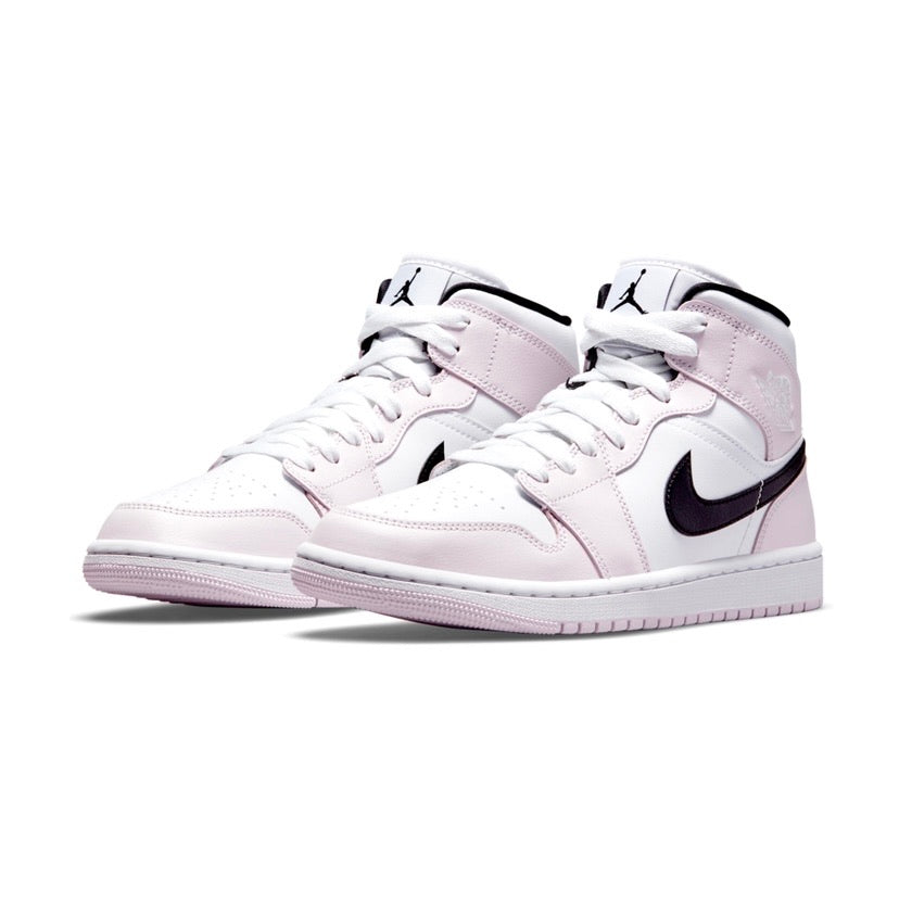 Women's Air Jordan 1 Mid Barely Rose White Black