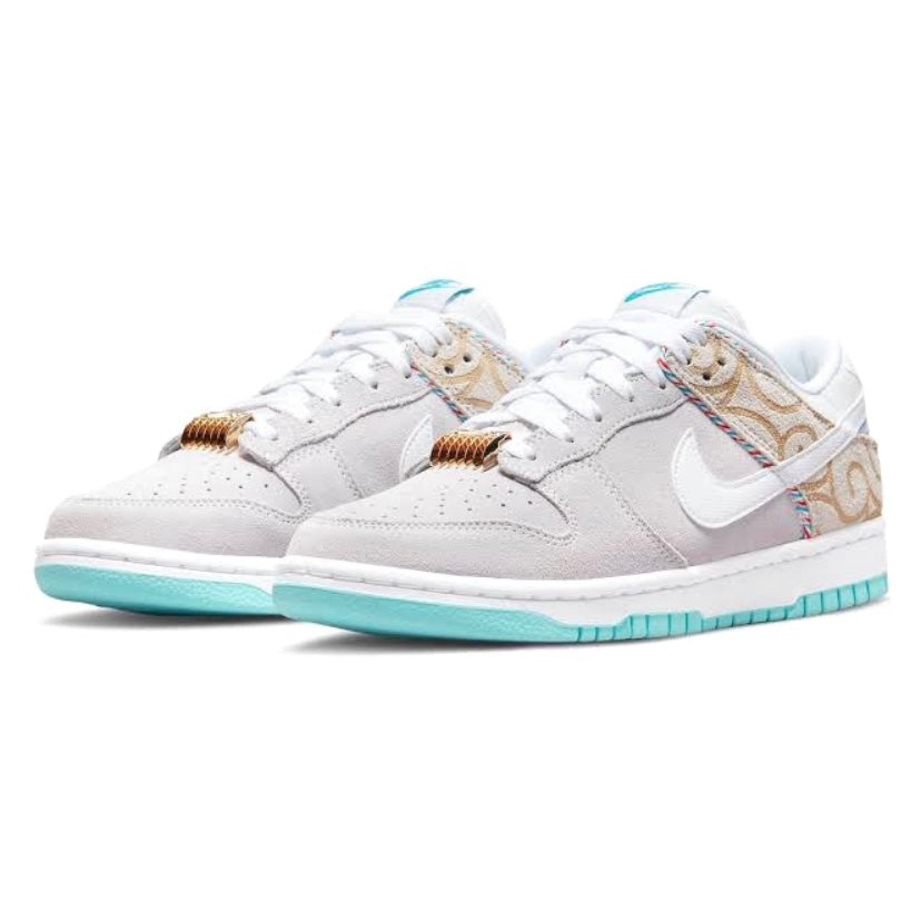 Nike Dunk Low Barber Shop Teal Blue Vast Grey White