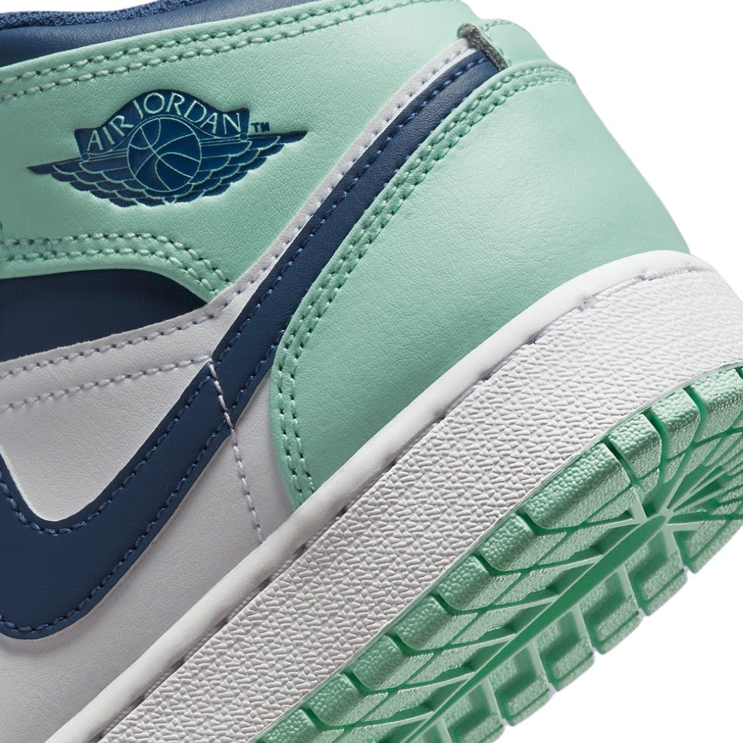 Air Jordan 1 Mid GS Mystic Navy Mint White