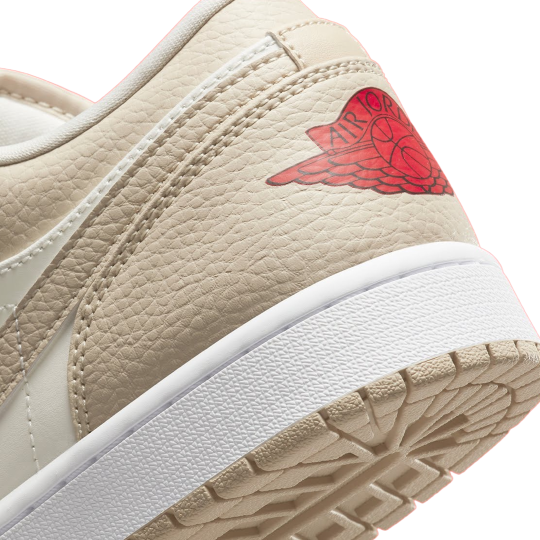 Air Jordan 1 Low SE Heavy Tan Leather Sail Rattan University Red