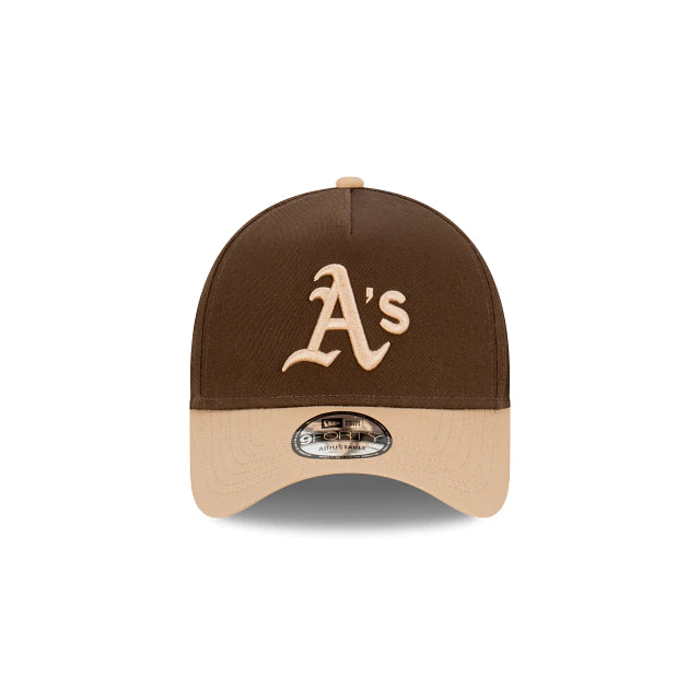 New Era 940 K-Frame Oakland A's Toffee Walnut Wheat Clothstrap Cap