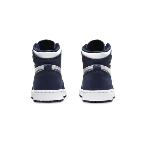 Air Jordan 1 High Retro GS Japan Obsidian White Metallic Silver