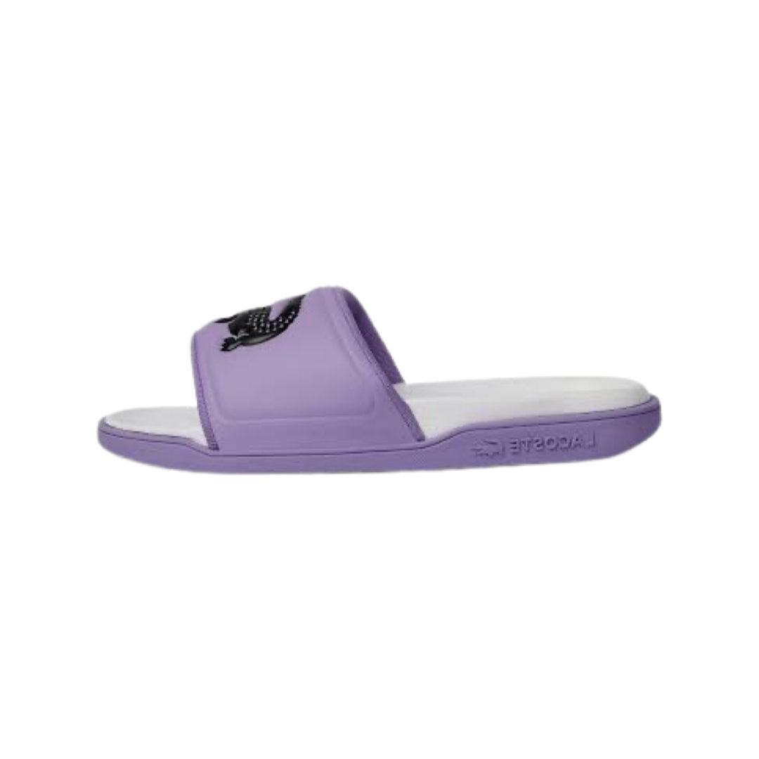 Women's Lacoste Croco Dualiste Slide Lavender Purple Black White