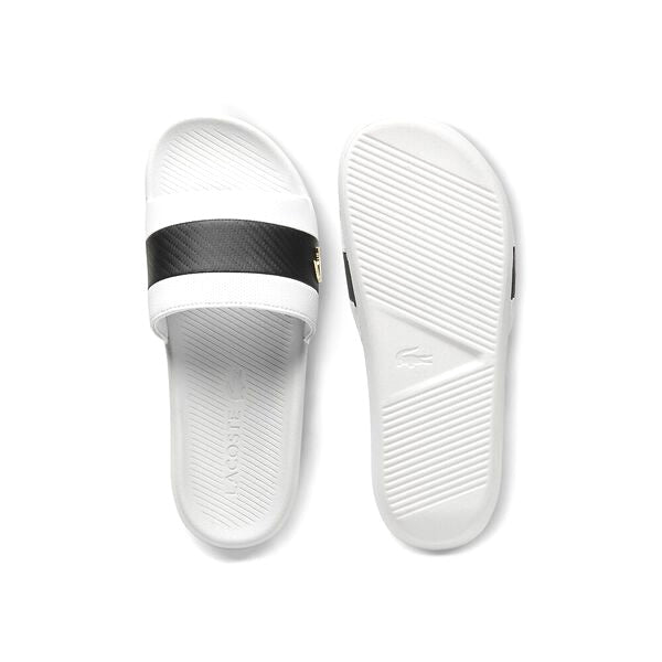 Croco Slide 0120 White Black By Lacoste