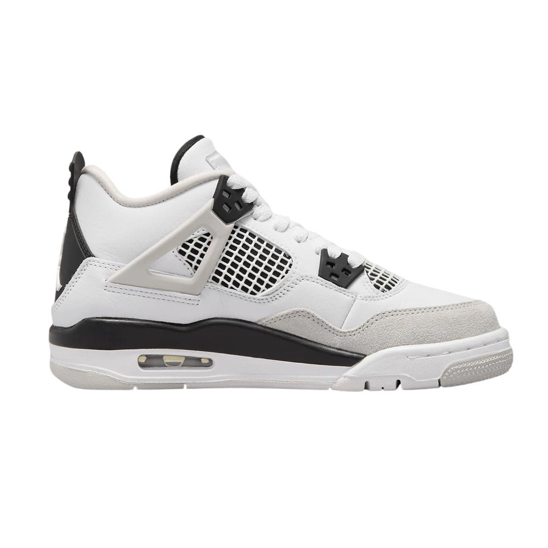 Air Jordan 4 Retro GS Military Black White Black Neutral Grey