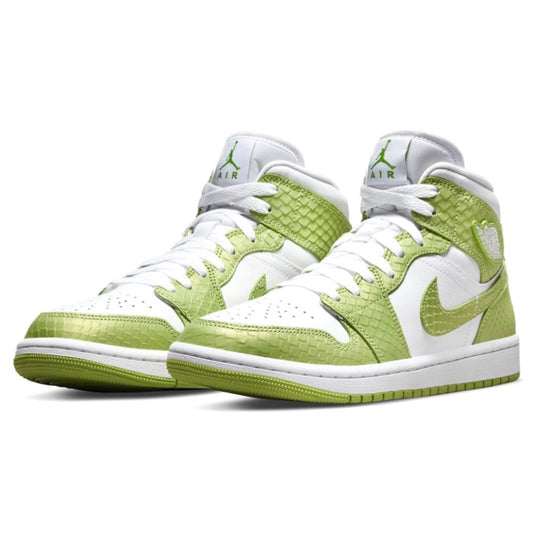 Women's Air Jordan 1 Mid White Vivid Green White