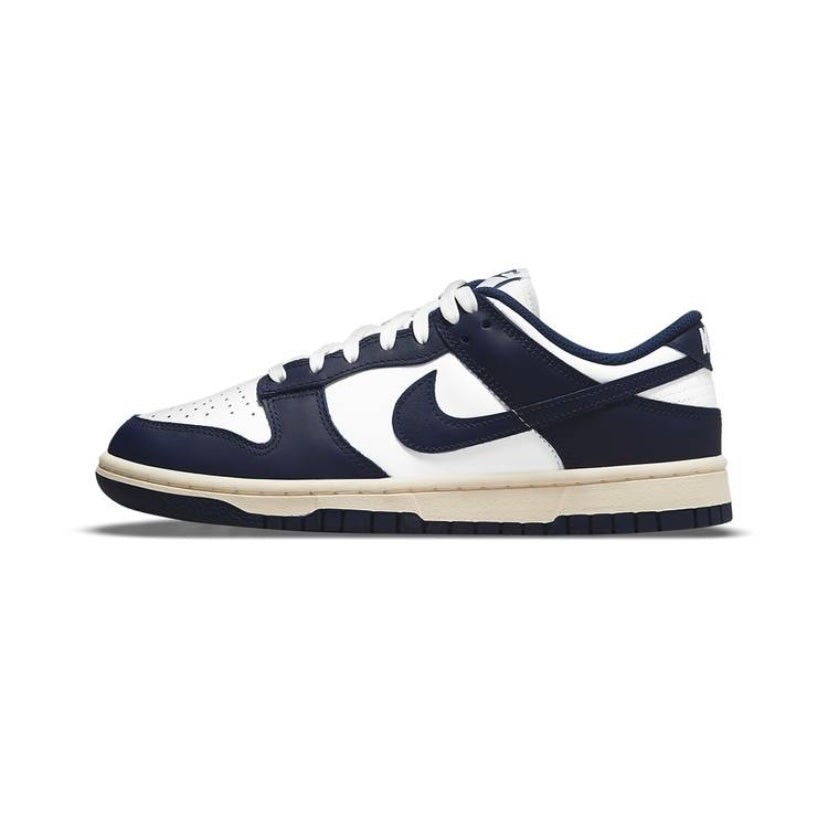 Women's Dunk Low White Navy Vintage Cream