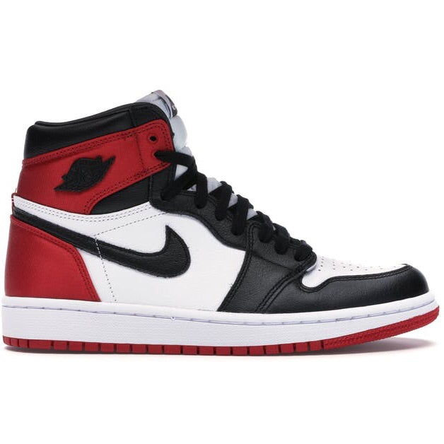 Women's Air Jordan 1 Retro Hi Satin Black White Varsity Red