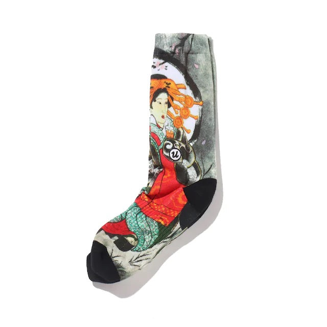 UBIQ x 3 Tides Tattoo Socks Tapioca HoriHiro