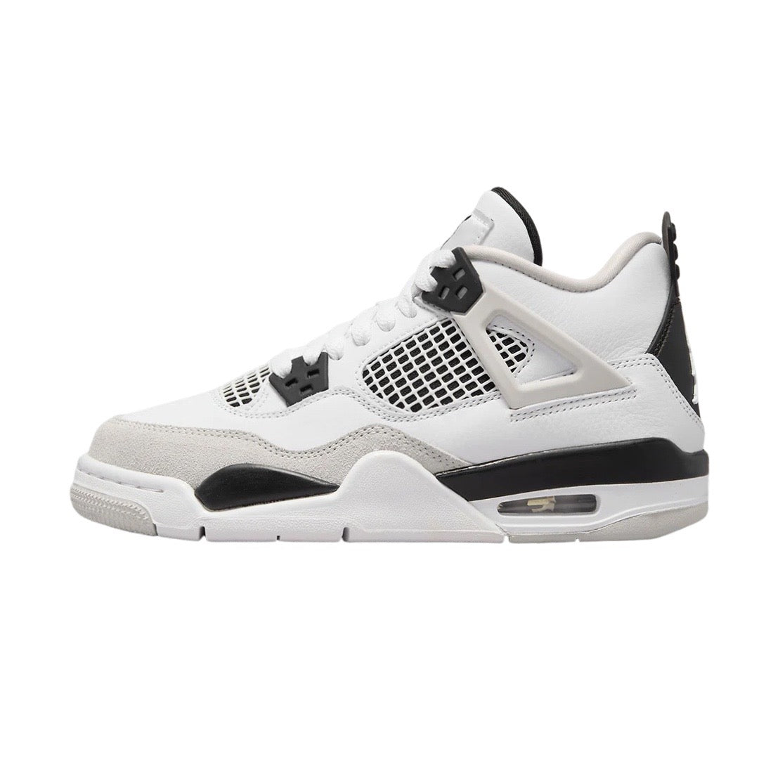 Air Jordan 4 Retro GS Military Black White Black Neutral Grey