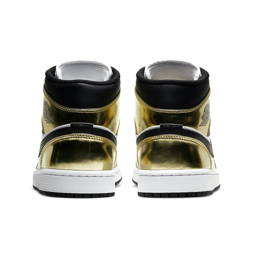 Air Jordan 1 Mid White Metallic Gold Black