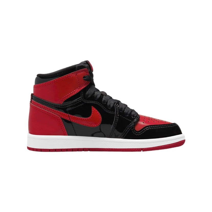 Air Jordan 1 High Retro GS Bred Patent Black Varsity Red White