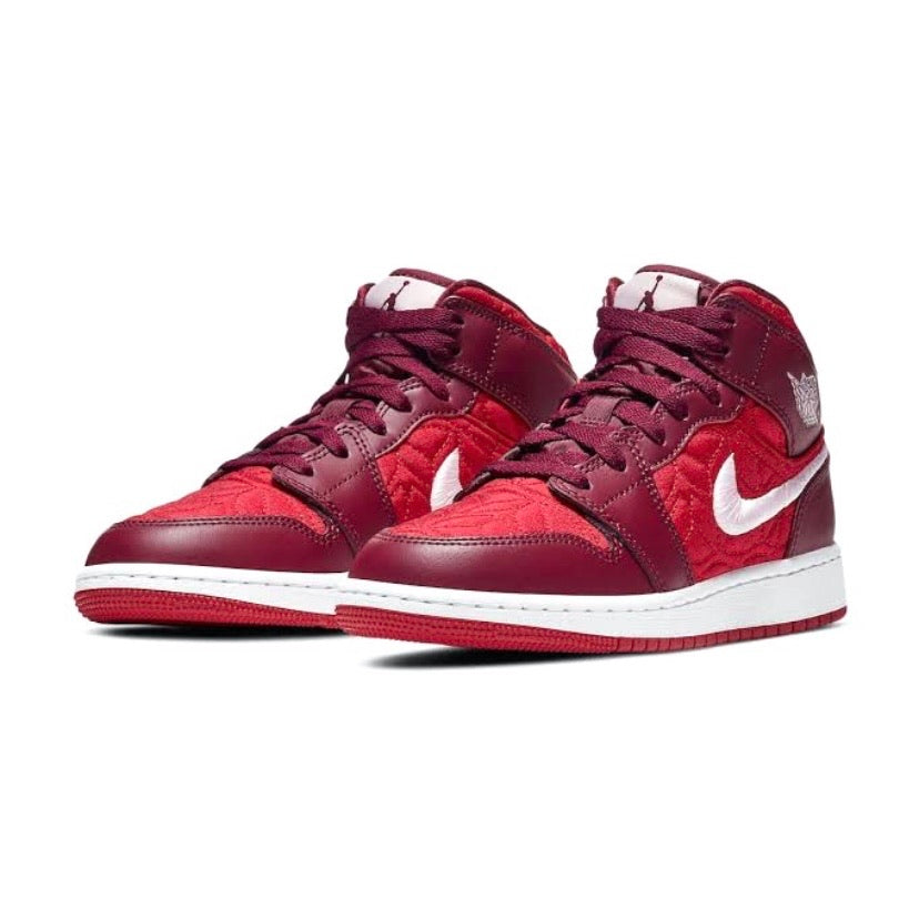 Air Jordan 1 Mid GS SE Pink Foam Red Quilt