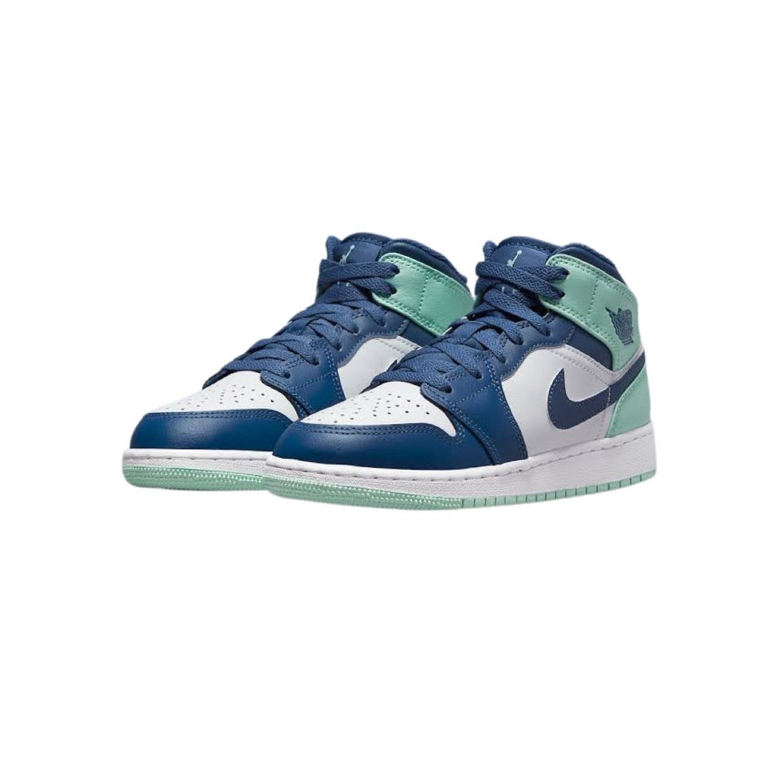 Air Jordan 1 Mid GS Mystic Navy Mint White