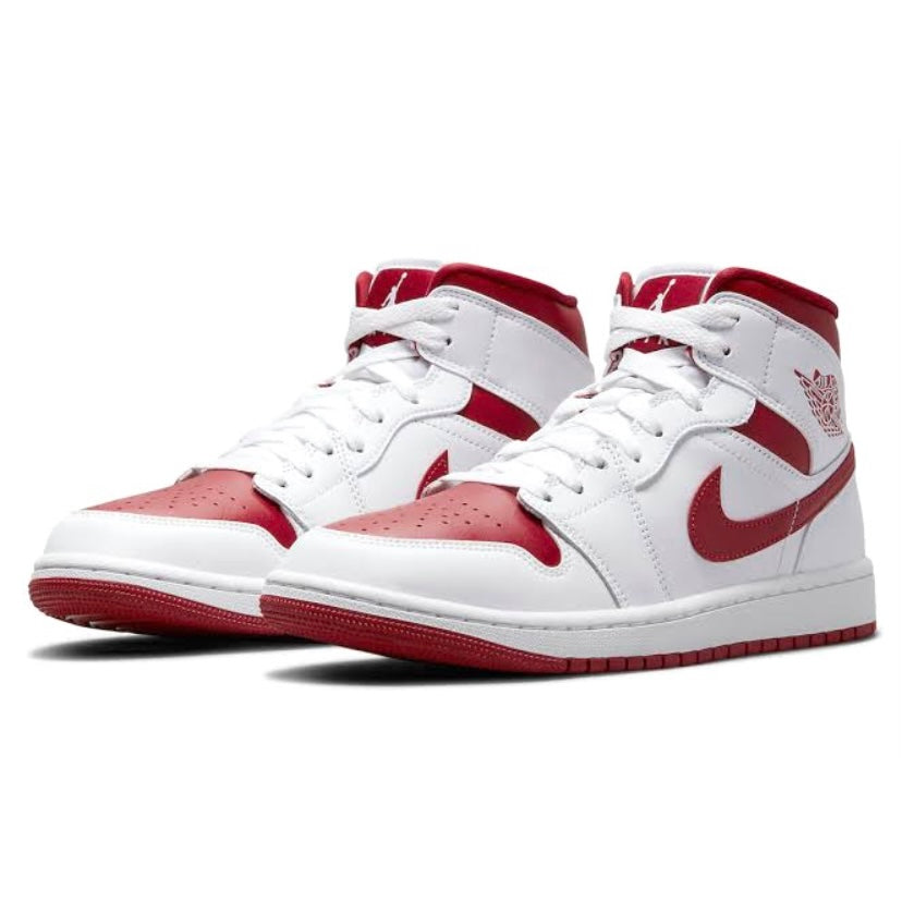 Women's Air Jordan 1 Mid White Pomergranate White