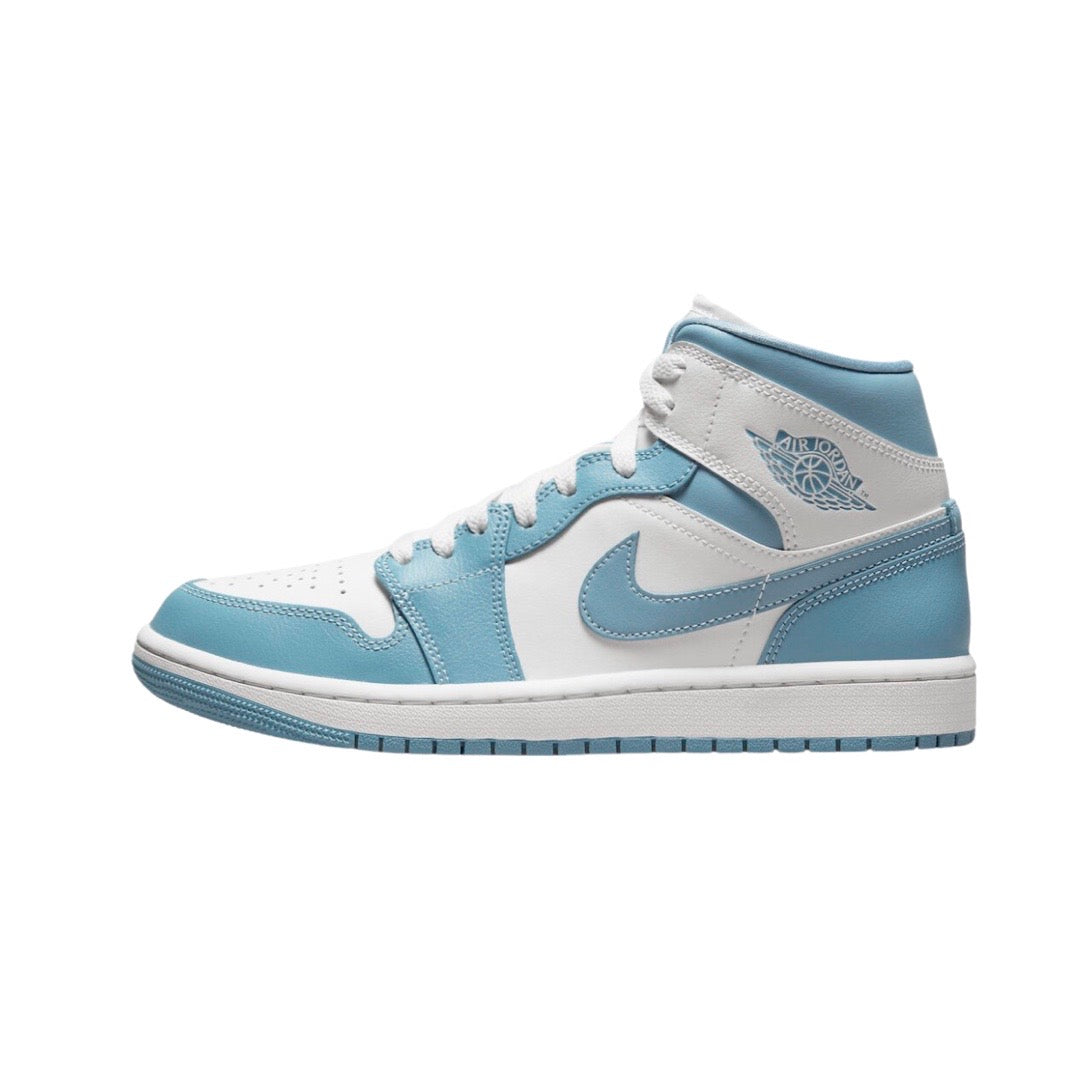 Women's Air Jordan 1 Mid Worn Blue Sail White