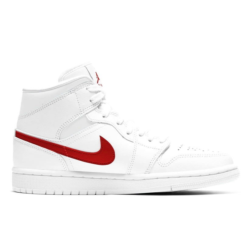 Women's Air Jordan 1 Mid White University Red Black