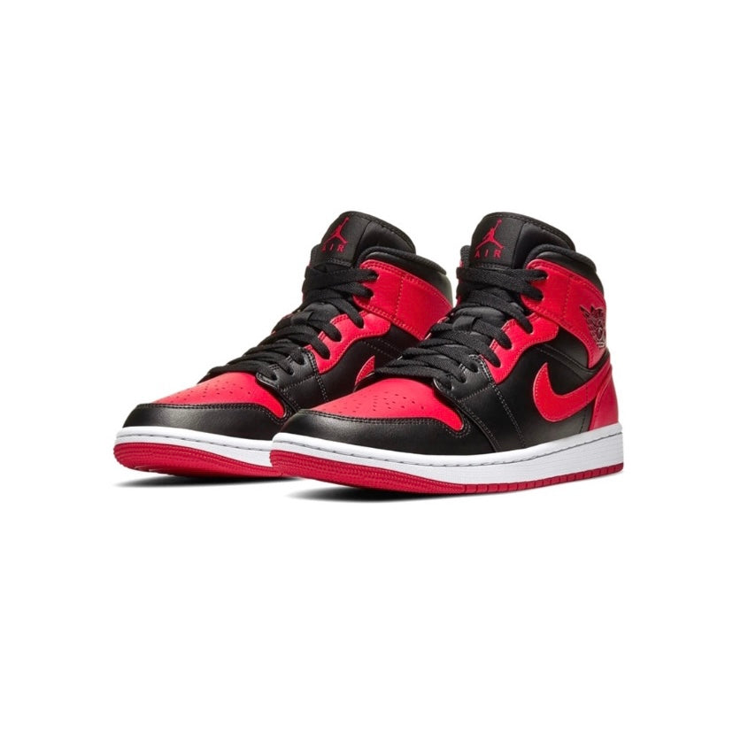 Air Jordan 1 Mid GS Bred Banned Black Gym Red 2020