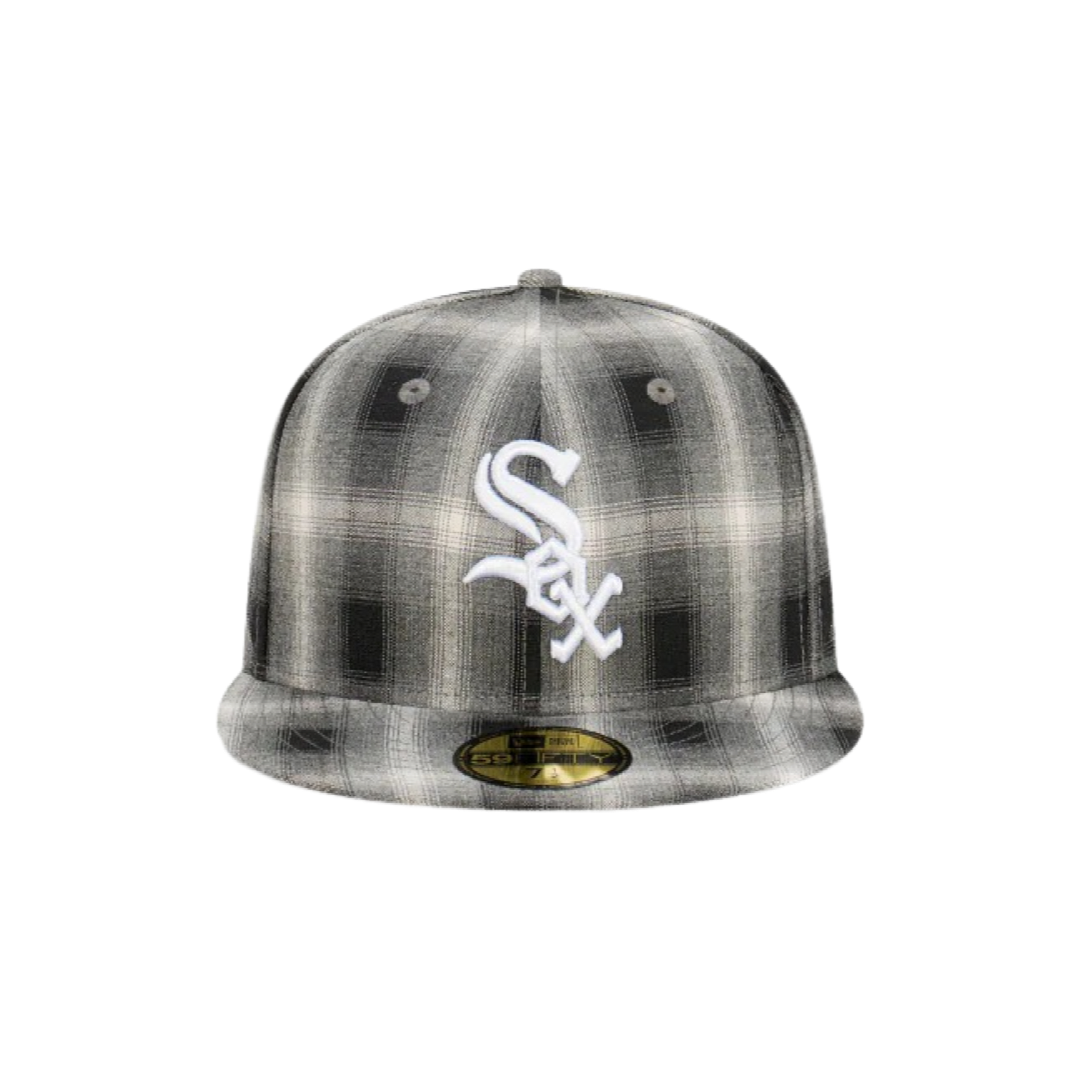 New Era 59Fifty Chicago White Sox Full Plaid Black White Cap