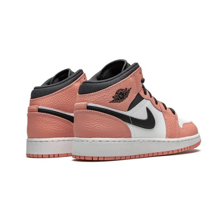 Air Jordan 1 Mid GS Pink Quartz Dark Smoke Grey