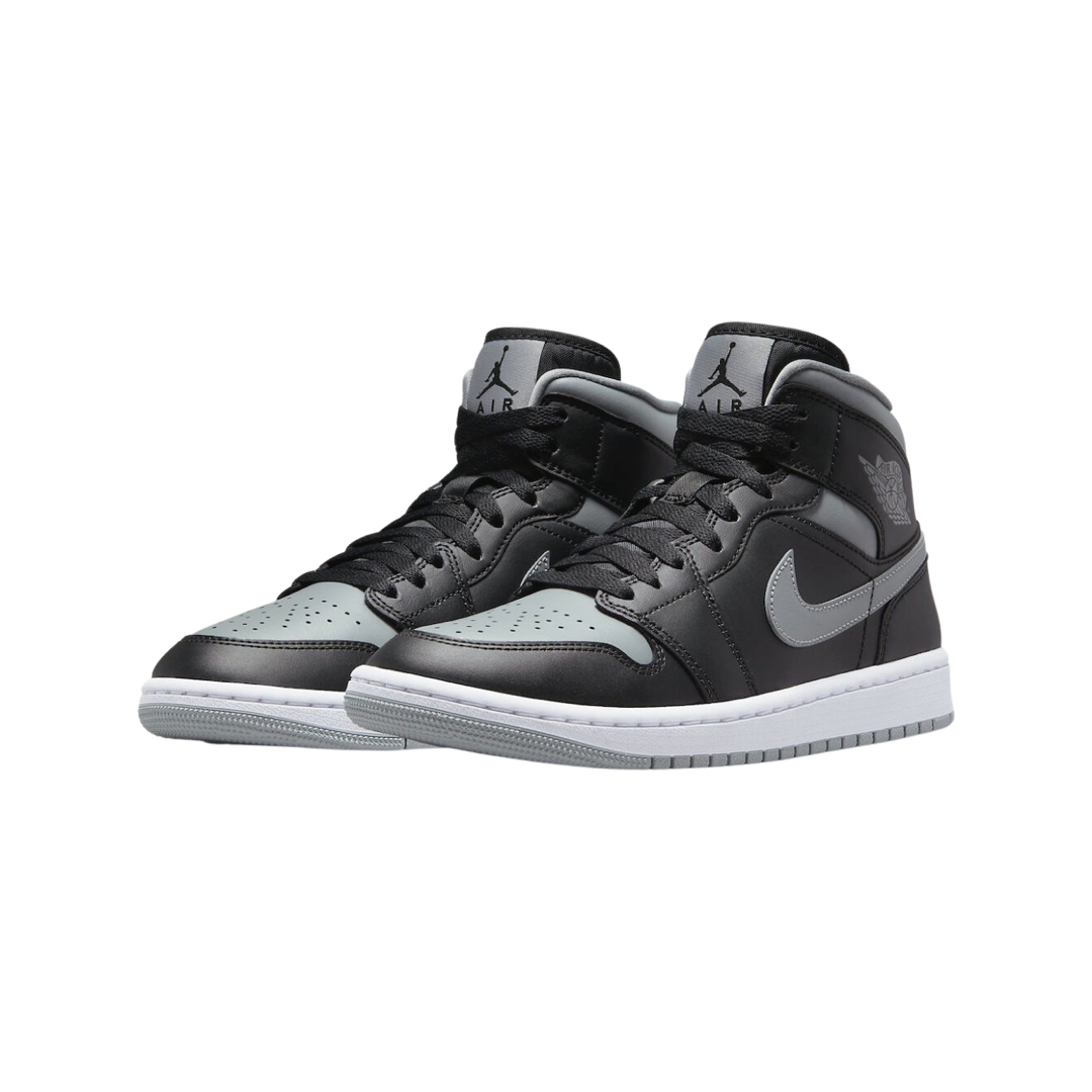 Women's Air Jordan 1 Mid Shadow 2022 Black Particle Grey White