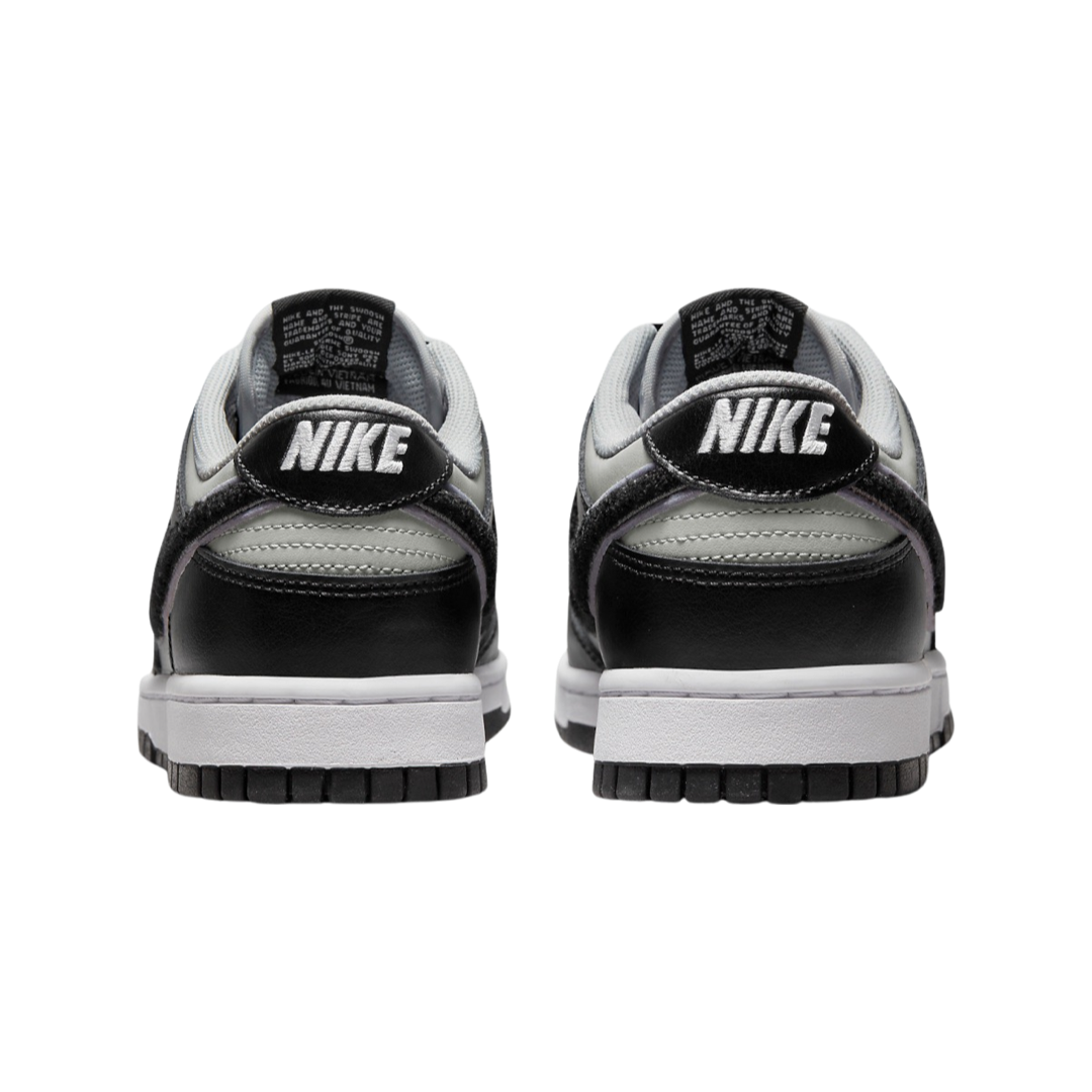 Dunk Low Chenille Swoosh Black Grey White