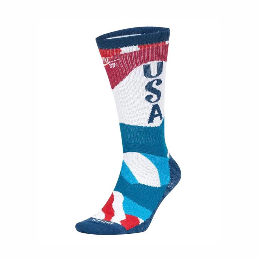 Nike SB x Parra USA Federation Kit Socks White/Brave Blue/White