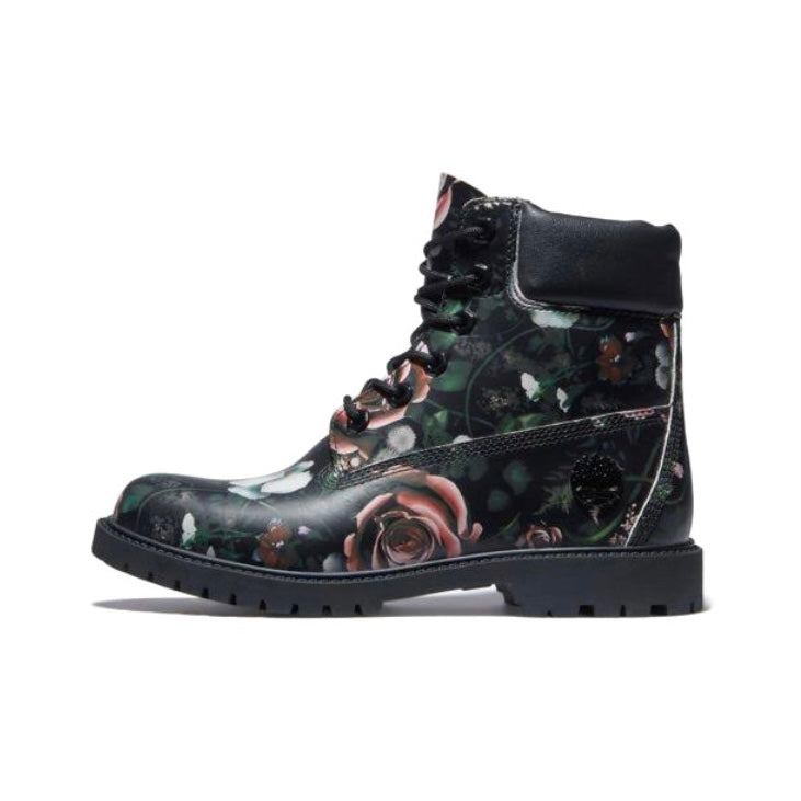 Women's Timberland 6 Inch Waterproof Premium Boots Cupsole Black Floral Nubuck