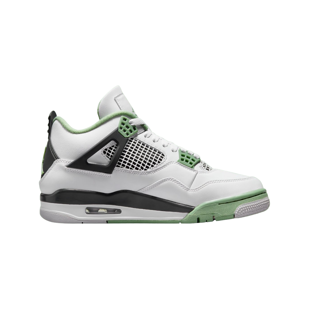 Women's Air Jordan 4 White Seafoam Oil Green Dark Ash Black