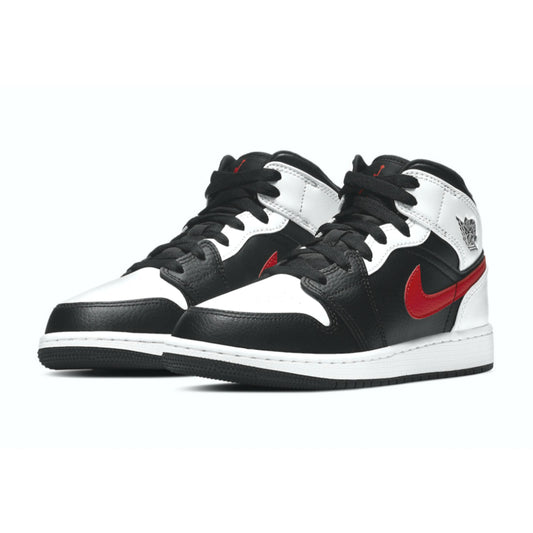 Air Jordan 1 Mid White Black Chile Red (GS)