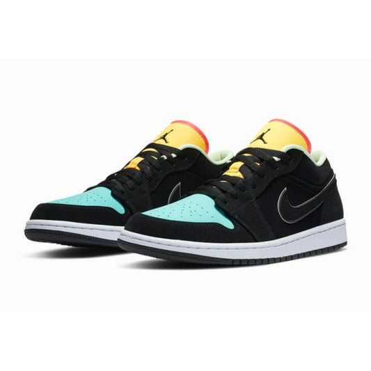 Air Jordan 1 Low Black Aurora Green Laser Orange