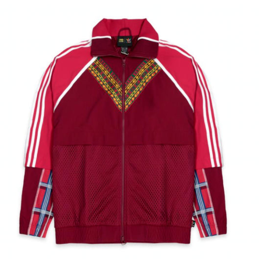 Adidas Human Race Afro Solar Track Top Jacket Burgundy Gold White